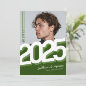 Moderner Abschluss für grüne Typografie Einladung (Stehend Vorderseite)