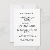 Moderner Abschluss für handgeschriebenes, schwarze Einladung (Rückseite)