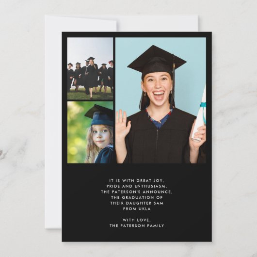 Moderner Abschluss für Hochschulabsolventen mit me Ankündigung (Rückseite)