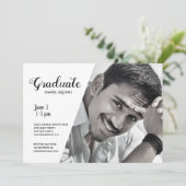 Moderner Abschluss für männliche Fotos Einladung (Stehend Vorderseite)