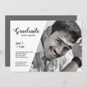 Moderner Abschluss für männliche Fotos Einladung (Vorne/Hinten)