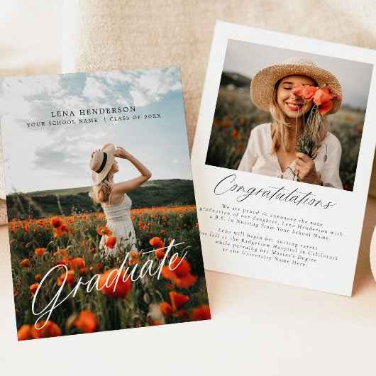 Moderner Abschluss für Minimalistisches Foto Einladung