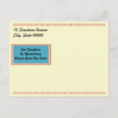 Moderner Abschluss für Pfeil und Band Save the Dat Ankündigungspostkarte (Rückseite)