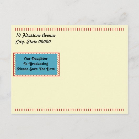 Moderner Abschluss für Pfeil und Band Save the Dat Ankündigungspostkarte (Rückseite)