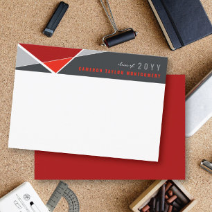 Moderner Abschluss für rote geometrische Blöcke Vi Ankündigung