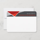 Moderner Abschluss für rote geometrische Blöcke Vi Ankündigung (Vorderseite)