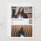 Moderner Abschluss für Schwarz/Weiß-Foto Einladung (Vorderseite)