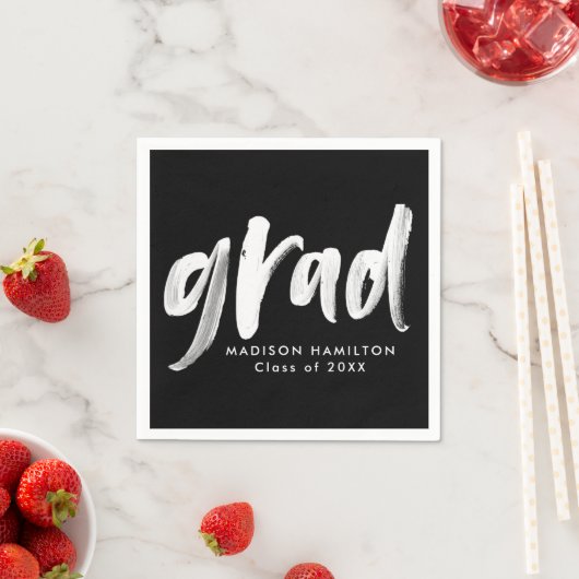 Moderner Abschluss für Schwarzweiß-Pinsel Serviette (Beispiel)