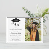 Moderner Abschluss für Script-Foto Einladung (Stehend Vorderseite)