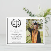 Moderner Abschluss für Script Foto Law School Einladung (Stehend Vorderseite)