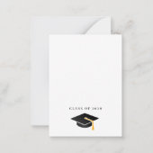 Moderner Abschluss für Silberfarben Mitteilungskarte (Rückseite)