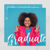 Moderner Abschluss für Skript-Foto Einladung (Vorne/Hinten)