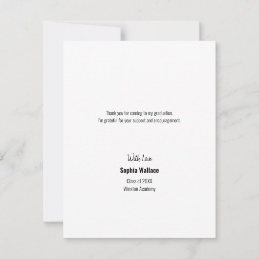 Moderner Abschluss für vertikales Foto Dankeskarte (Rückseite)