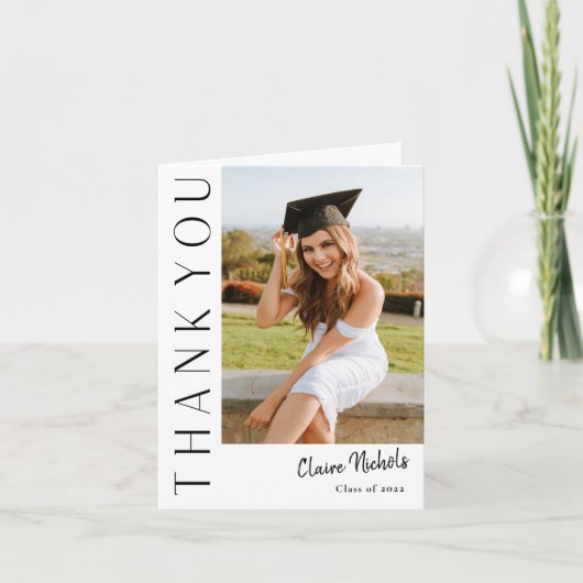 Moderner Abschluss für vertikales Foto Dankeskarte (Vorderseite)