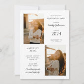 Moderner Abschluss für vertikales Foto Einladung (Rückseite)