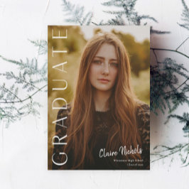 Moderner Abschluss für vertikales Foto Einladung