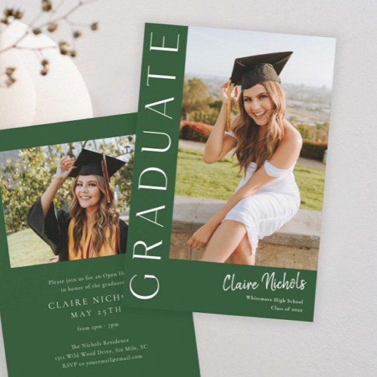 Moderner Abschluss für vertikales Foto Einladung