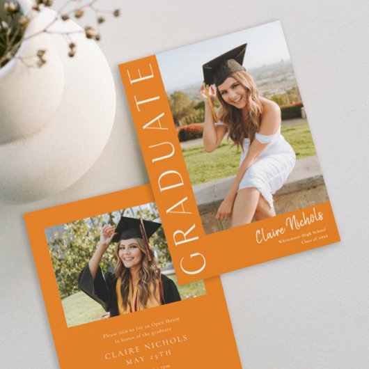 Moderner Abschluss für vertikales Foto Einladung