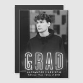 Moderner Abschluss für vertikales Foto in der Neon Magneteinladung (Vorne/Hinten)