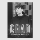 Moderner Abschluss für vertikales Foto in der Neon Magneteinladung (Vorderseite)