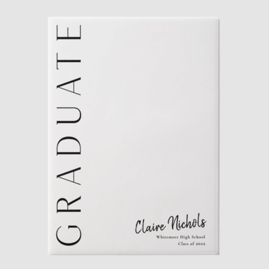 Moderner Abschluss für vertikales Foto Pergament Einladungen (Vorderseite)