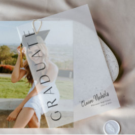 Moderner Abschluss für vertikales Foto Pergament Einladungen