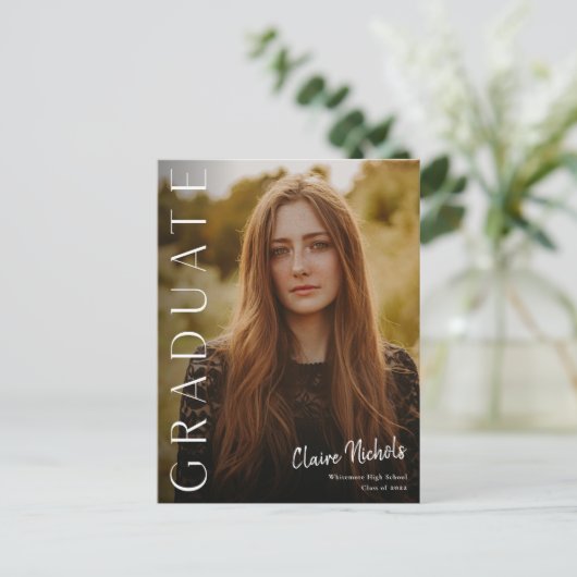 Moderner Abschluss für vertikales Foto Postkarte (Stehend Vorderseite)