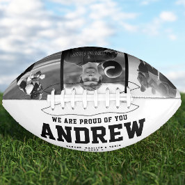 Moderner Abschluss Geschenk Cool Schwarz und Weiß  Football