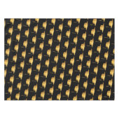 Moderner Abschluss Gold Cap Tassel Black Tischdecke (Vorderseite (Horizontal))