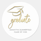 Moderner Abschluss Gold Foil Cap Tassel 2025 Grad Runder Aufkleber (Vorderseite)