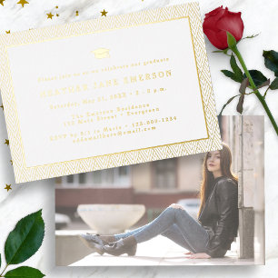 Moderner Abschluss Gold Folieneinladung