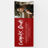 Moderner Abschluss gratuliert Red Foto Banner (Vertikal)