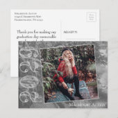 Moderner Abschluss | Grunge Script Foto Vielen Dan Postkarte (Vorne/Hinten)