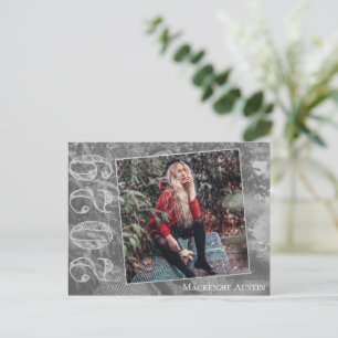Moderner Abschluss   Grunge Script Foto Vielen Dan Postkarte
