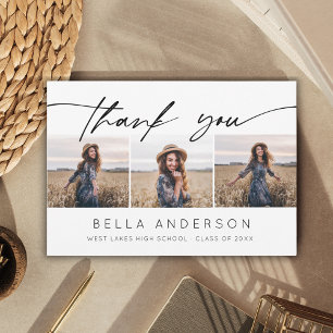 Moderner Abschluss Handgeschriebenes Skript 3 Foto Dankeskarte