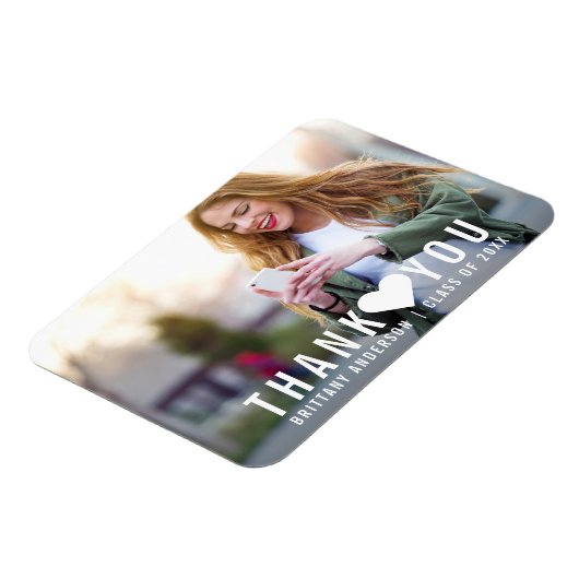 Moderner Abschluss Herzlichen Dank Magnet (Linke Seite)