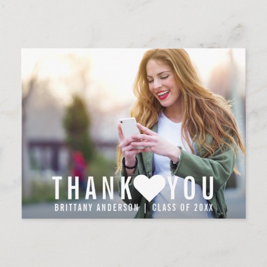 Moderner Abschluss Herzlichen Dank Postkarte (Vorderseite)