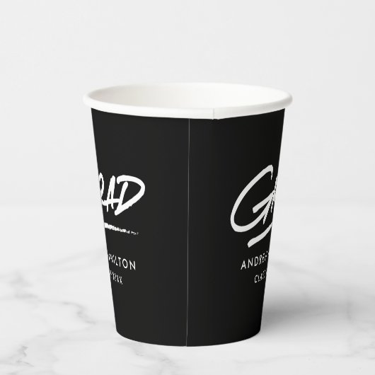 Moderner Abschluss in Grad-Schwarz und Weiß Pappbecher (Rechts)