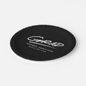 Moderner Abschluss in Grad-Schwarz und Weiß Pappteller (Schrägansicht)