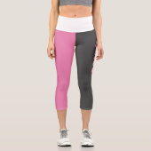Moderner Abschluss in Rosa, Weiß und Grau Capri Leggings (Vorderseite)