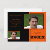 Moderner Abschluss in Schwarz und Orange Quad Ankündigung (Vorne/Hinten)