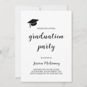 Moderner Abschluss in Schwarz und Weiß Einladung (Vorderseite)