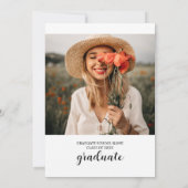 Moderner Abschluss in Schwarz und Weiß Einladung (Rückseite)