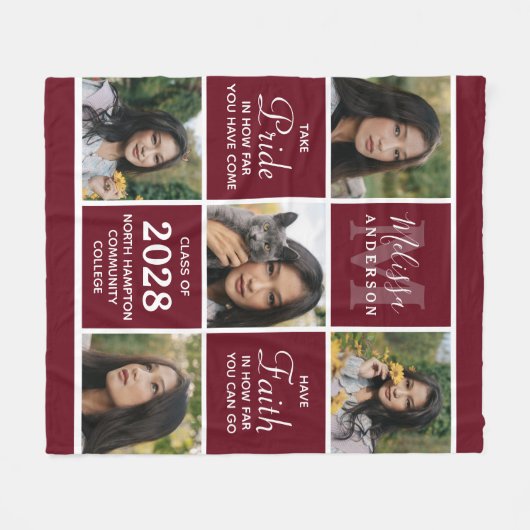 Moderner Abschluss Inspiration 5 FotoCollage Fleecedecke (Vorderseite (Horizontal))