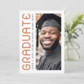 Moderner Abschluss Jahr Foto Hochschulabsolvent Dankeskarte (Stehend Vorderseite)