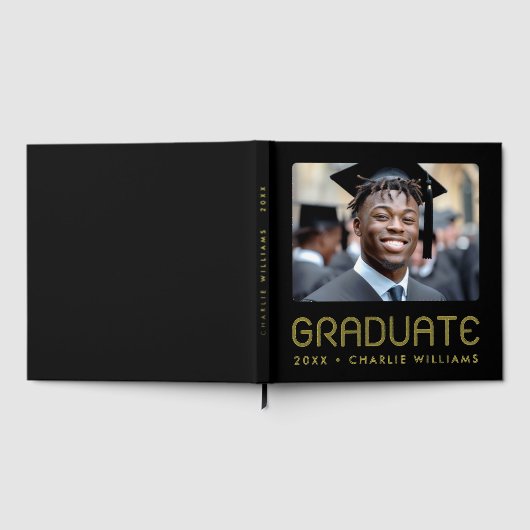 Moderner Abschluss Jahr Foto Hochschulabsolvent Gästebuch (Voll)