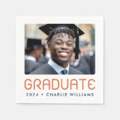 Moderner Abschluss Jahr Foto Hochschulabsolvent Serviette (Vorderseite)