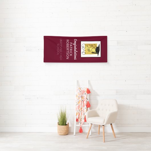 Moderner Abschluss Jahr Grad Maroon Banner (Insitu)