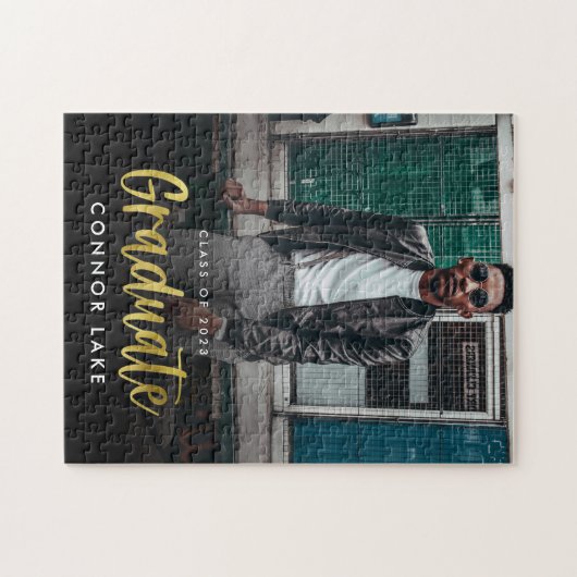 Moderner Abschluss Keepake Foto Puzzle (Horizontal)