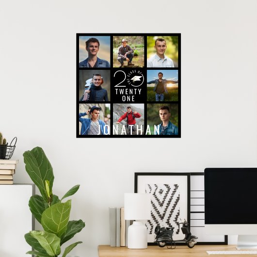 Moderner Abschluss Klasse Jahr 8 Name der Fotocoll Poster (Heimbüro)